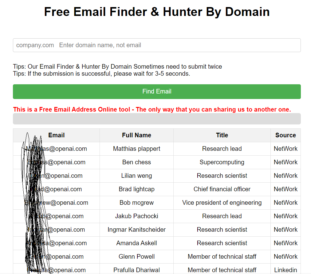 How to get email address use email finder from company website?